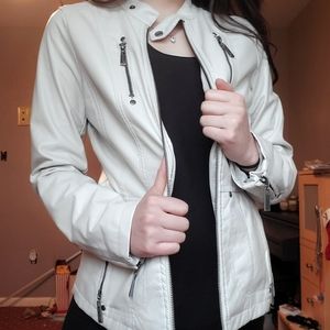 Jou Jou White Leather Jacket (Faux/Vegan)